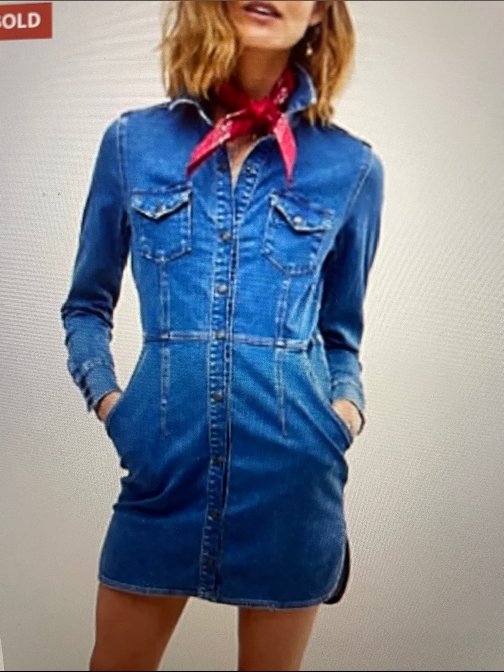 Free People snap front denim dress sz xs
